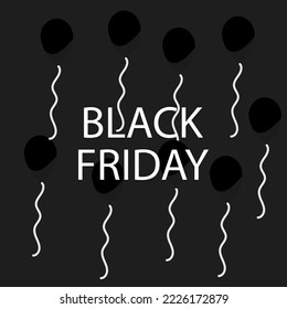 background with black friday lettering and balloons