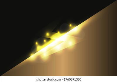 Background Black And Gold With Shine. Black Vs Gold. Vector Illustration.