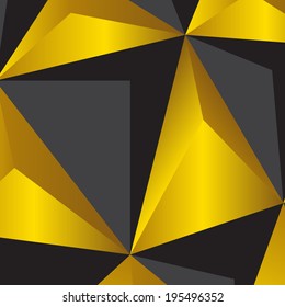 Background, black and gold triangles.