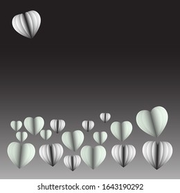Background black gradient. with heart on abstract background for love