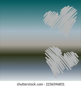 Background with black gray blue gradient and love