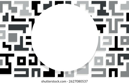 Background with black and gray lines shapes abstract stylish mosaic flat design.