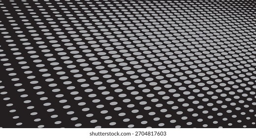 Background black with gray monochrome dotted texture. Polka dot pattern template vector dots pattern.
