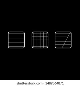 Background black half-square sign for notebooks, square or in line - vector illustration