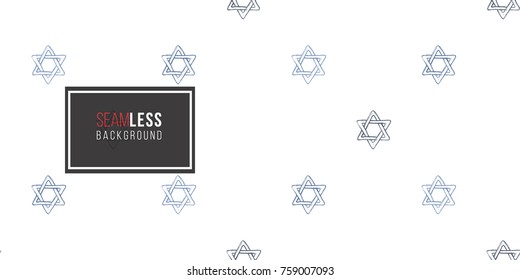 Background with black hand drawing hanukkah celebration symbols: david star. Set of isolated chanukah ceremony decorative art elements on white backdrop