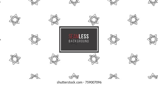 Background with black hand drawing hanukkah celebration symbols: david star. Set of isolated chanukah ceremony decorative art elements on white backdrop