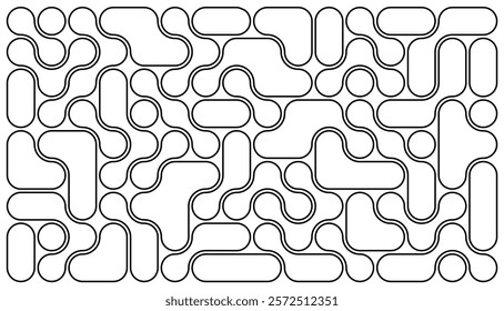 background with black line liquid connected circle dots. metaballs pattern on white. abstract geometric shapes collection Point movement flat icon	