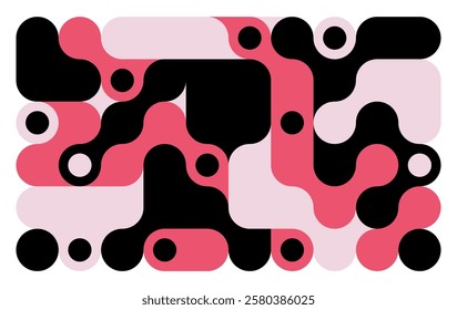 background with black liquid connected circle dots.metaballs pattern on white. abstract geometric shapes collection Point movement flat icon	