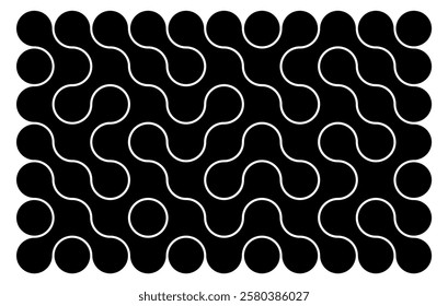 background with black liquid connected circle dots.metaballs pattern on white. abstract geometric shapes collection Point movement flat icon	