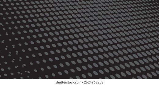 Background black with monochrome dotted texture. Polka dot pattern template vector dots pattern.
