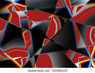 Hintergrund mit abstraktem schwarz-rotem Mosaik