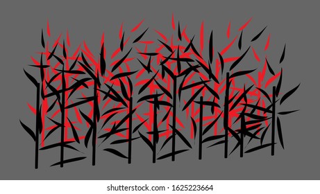 BACKGROUND OF THE BLACK AND RED BAMBOO TREE