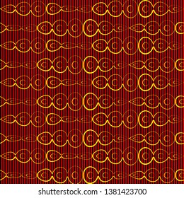 background of black and red vertical lines with golden abstract chains
