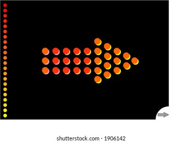 background of a black sheet and orange arrow