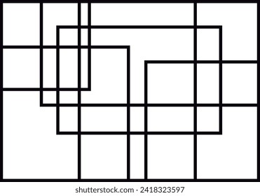 Fondo de cuadrados negros o líneas sobre un fondo blanco.