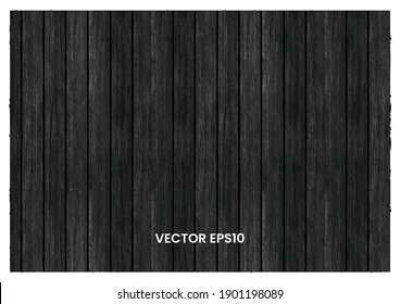 Background Of Black Textured Wooden Board Vector Or Dark Wood Editable 