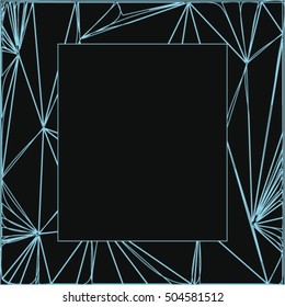 background black triangles turquoise frame, vector illustration