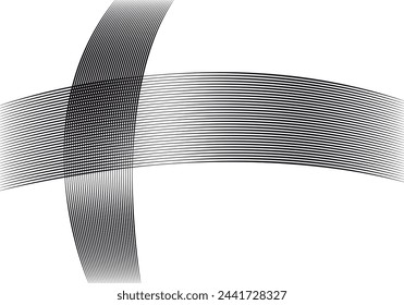 Background of black wavy curves in mesh.
