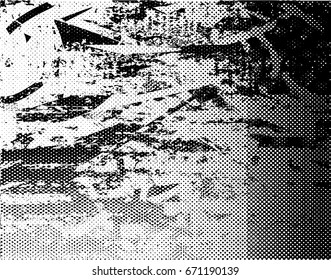 Background black and white abstract gradient texture vector with  dark spots, dots,scratches and lines