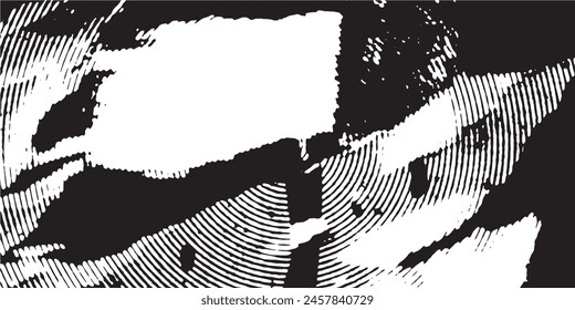 Background black and white abstract texture vector with dark spots, pale nets, lines and drawing