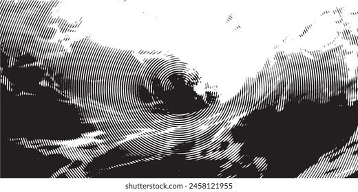 Fondo blanco y negro Ilustración vectorial de textura abstracta con manchas oscuras, puntos, arañazos y líneas