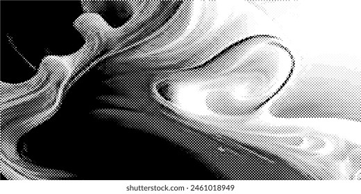 Fondo Vector de textura abstracta en blanco y negro con manchas oscuras, redes, líneas y arañazos