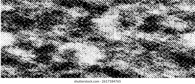 Background black and white abstract texture vector with dark spots, nets, lines and scratches
