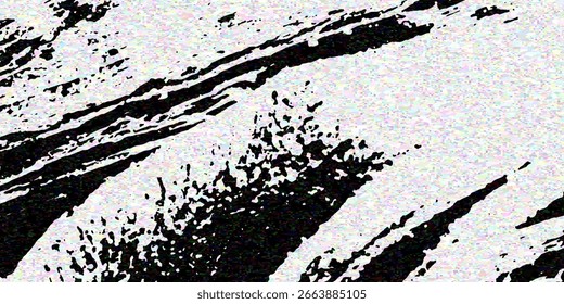 Background black and white abstract texture vector with dark spots, pale nets, lines and drawing