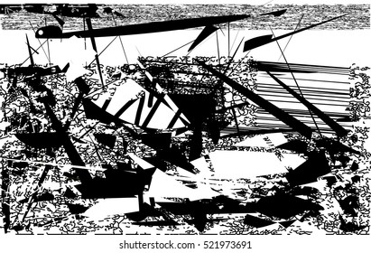 Background black and white abstract texture vector with light lines, nets and dark spots