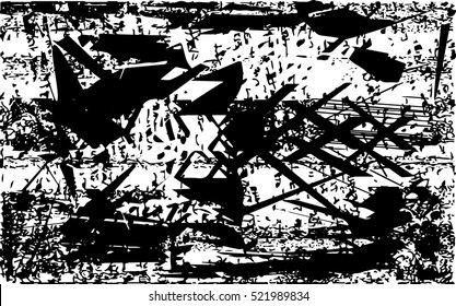 Background black and white abstract texture vector with lines,nets and dark spots
