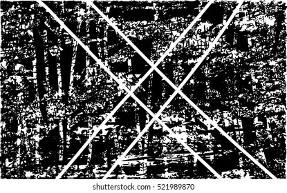 Background black and white abstract texture vector with letter x, lines,nets and dark spots
