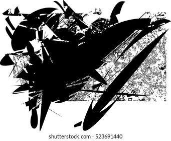 Background black and white abstract texture vector with  dark spots, nets and lines