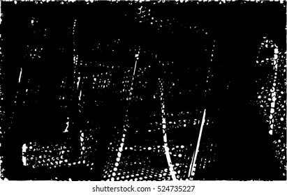 Background black and white abstract texture vector with  dark spots, nets and lines
