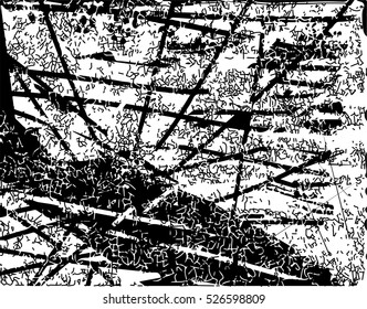 Background black and white abstract texture vector with round dark spots, nets and lines