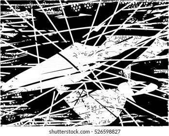 Background black and white abstract texture vector with round dark spots, balls nets and lines