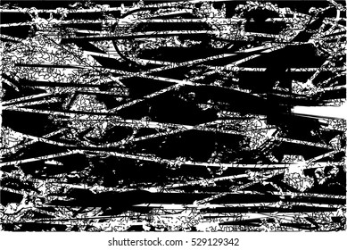 Background black and white abstract texture vector with dark spots, nets and lines, drawing 