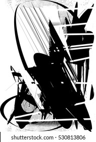 Background black and white abstract texture vector with  dark spots, nets and lines, drawing, 