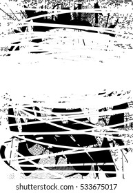 Background black and white abstract texture vector with  dark spots, nets and lines, drawing, 