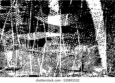 Background black and white abstract texture vector with  dark spots, nets and lines, drawing, 