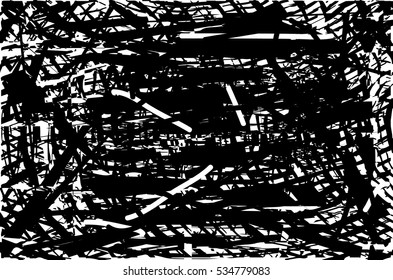 Background black and white abstract texture vector with  dark spots and lines, drawing, 