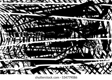 Background black and white abstract texture vector with  dark spots and lines, drawing, 