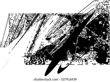 Background black and white abstract texture vector with  dark spots, nets, lines and with drawing, 
