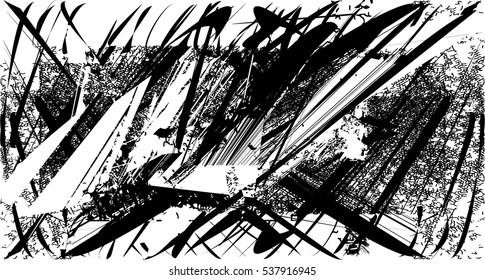 Background black and white abstract texture vector with  dark spots, nets, lines and with drawing, 
