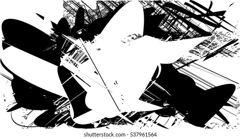 Background black and white abstract texture vector with  dark spots, nets, lines and with drawing, 