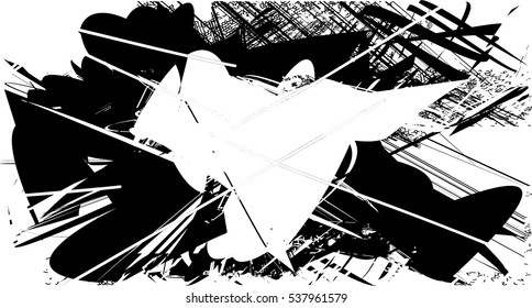 Background black and white abstract texture vector with  dark spots, nets, lines and with drawing, 