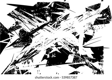 Background black and white abstract texture vector with  dark spots, nets, lines and with drawing, 
