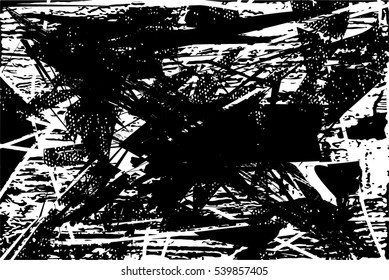 Background black and white abstract texture vector with  dark spots, nets, lines and with drawing, 
