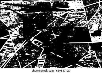 Background black and white abstract texture vector with  dark spots, nets, lines and with drawing, 
