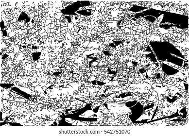 Background black and white abstract texture vector with  dark spots, nets and lines, drawing

