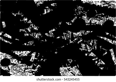 Background black and white abstract texture vector with  dark spots, nets and lines, drawing

